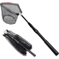 Collapsible and Extendable Fishing Landing Net (with Sturdy Handle) – Suitable for Saltwater and Freshwater Environments (51 inches – Black)